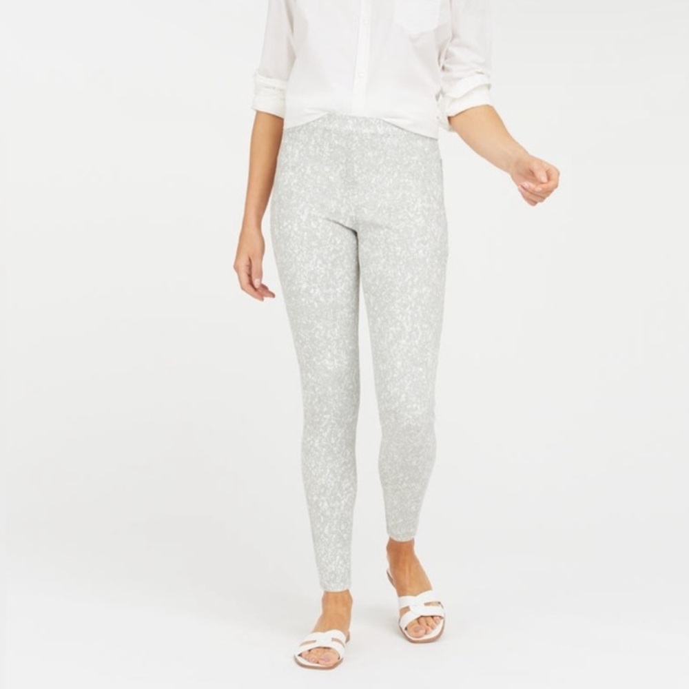 Spanx Ankle Jean-ish Leggings Speckled Gray size M